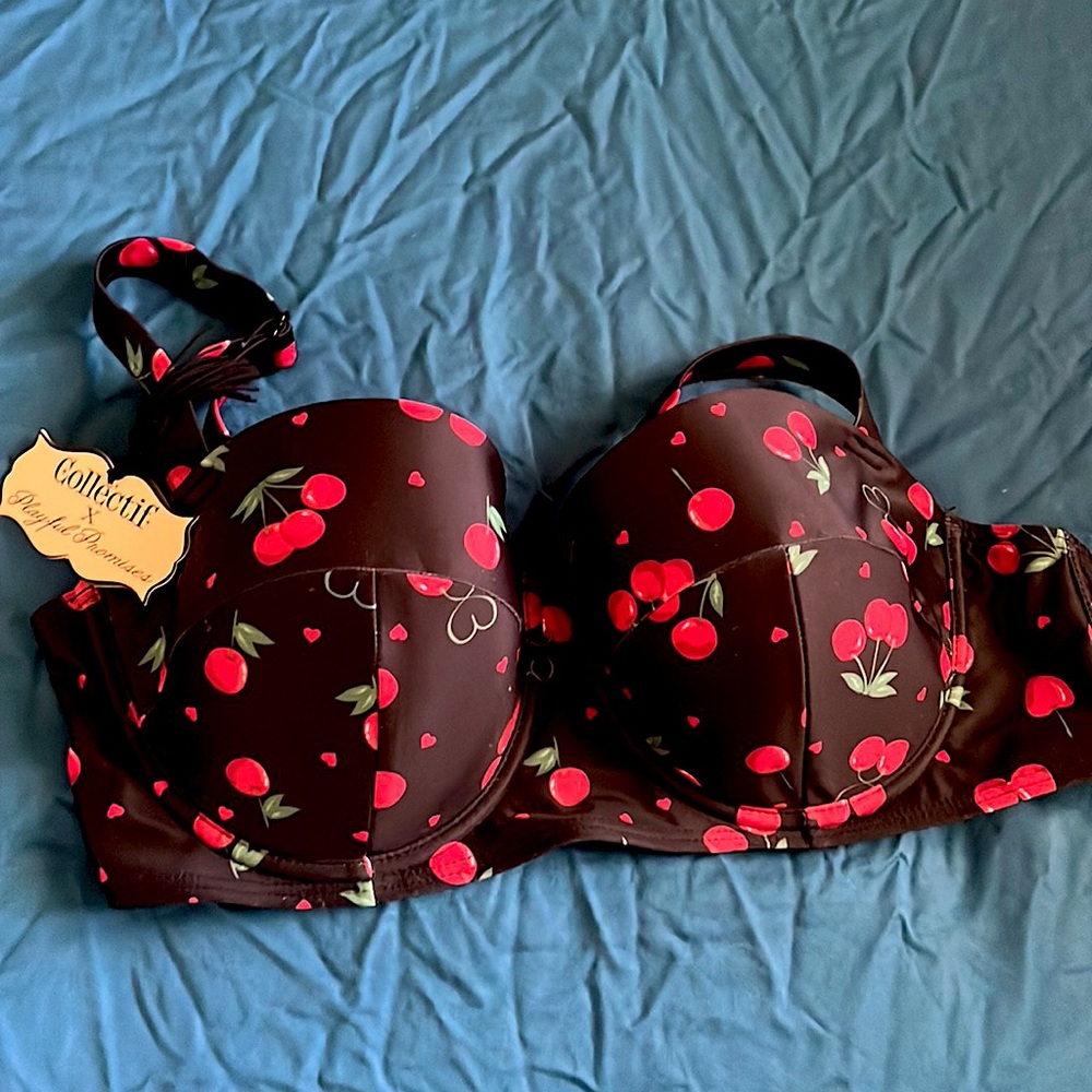 Collectif Cherry Bikini swim top